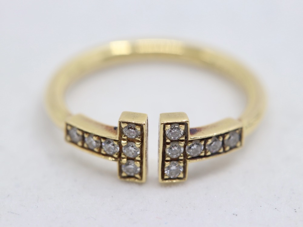 ティファニーK18YGTワイヤリングダイヤ