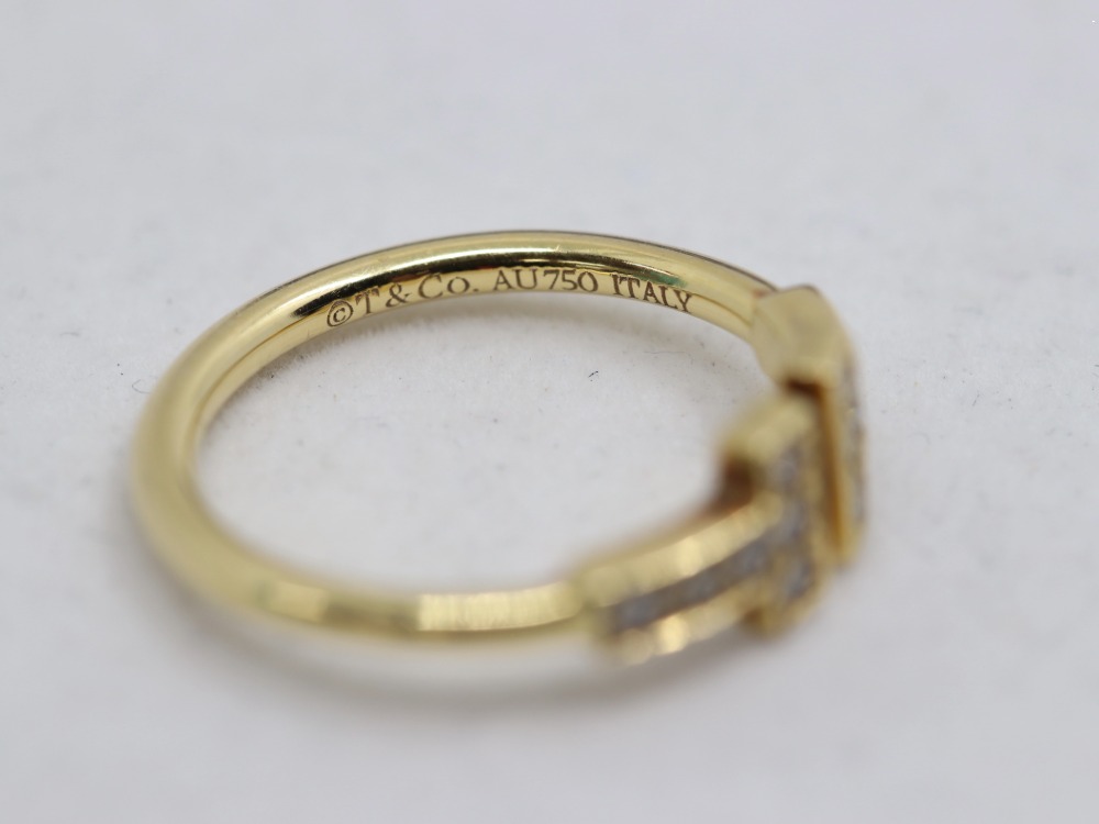 ティファニーK18YGTワイヤリング刻印