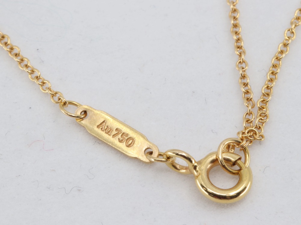 ティファニーTスマイルネックレスK18金具