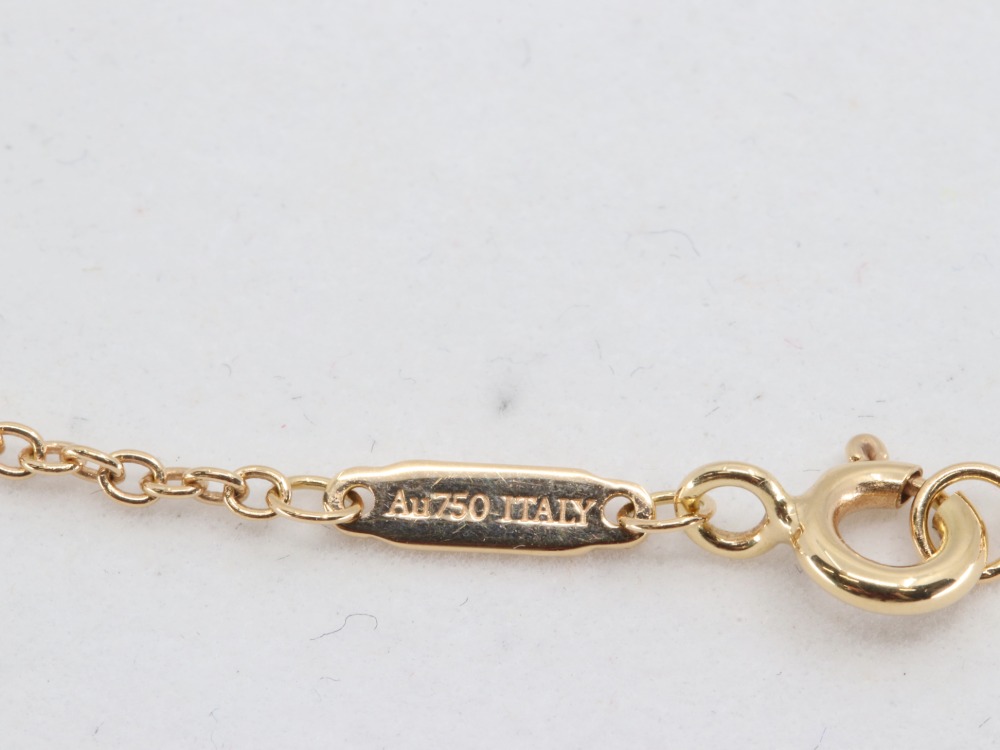 ティファニーノットネックレスK18PG刻印