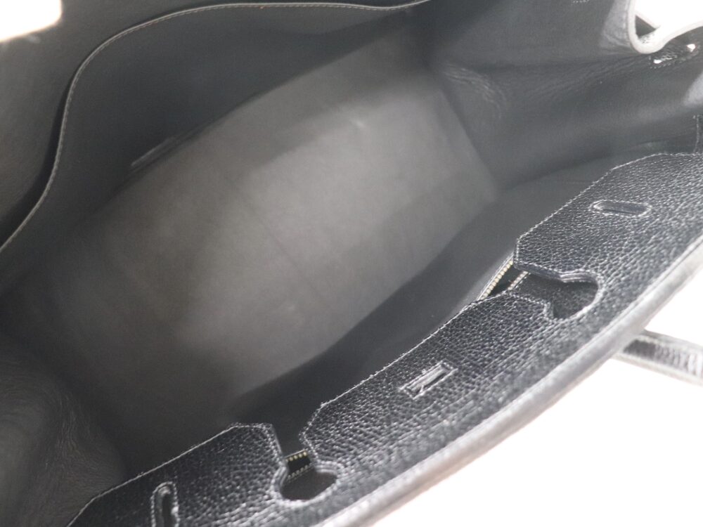 ハイクラスのバーキン型レザーハンドバッグ内側
