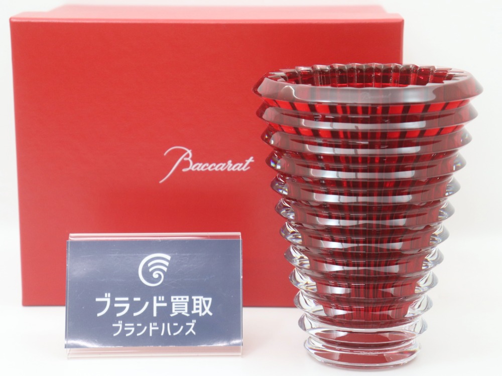 バカラEYEベース花瓶レッド全体