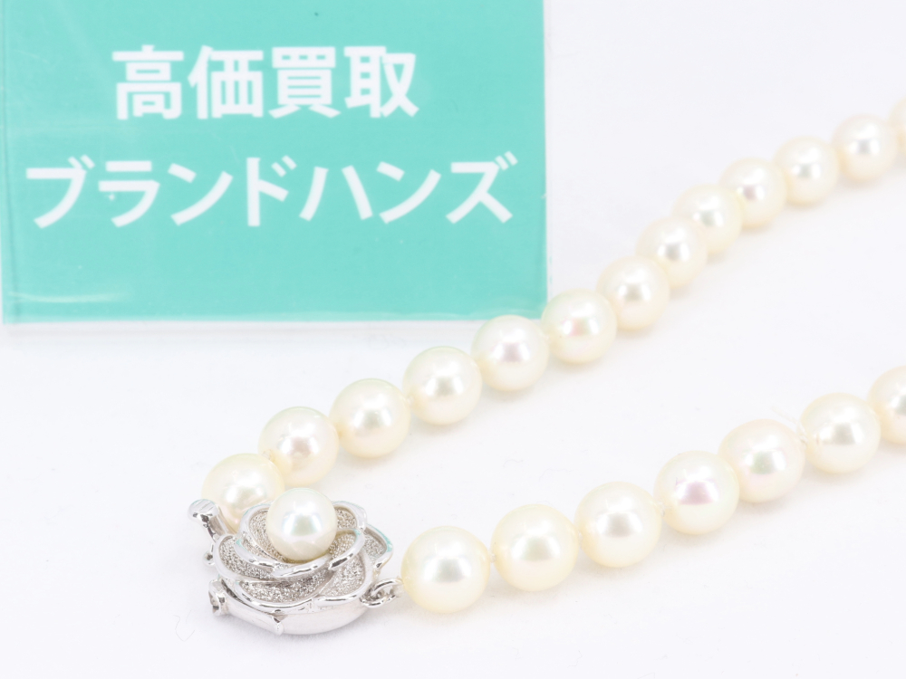 パールシルバーネックレス全体