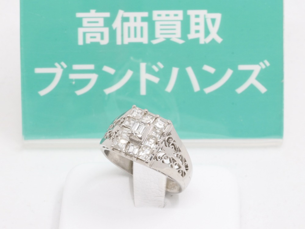 プラチナPT900のダイヤリング正面