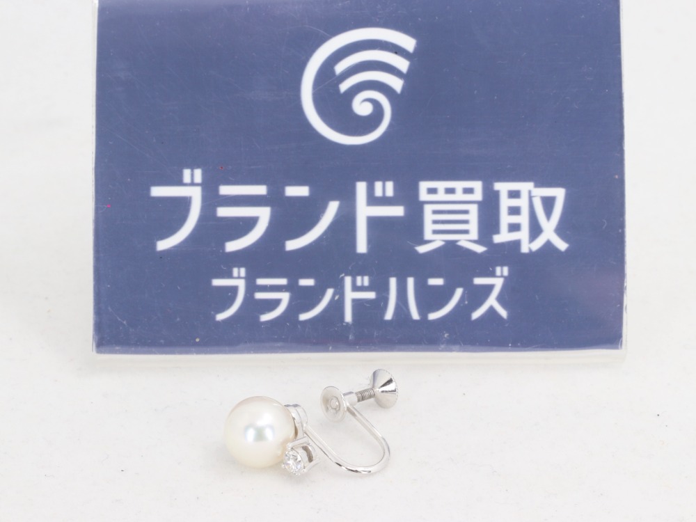 ミキモトK18パールダイヤイヤリング全体
