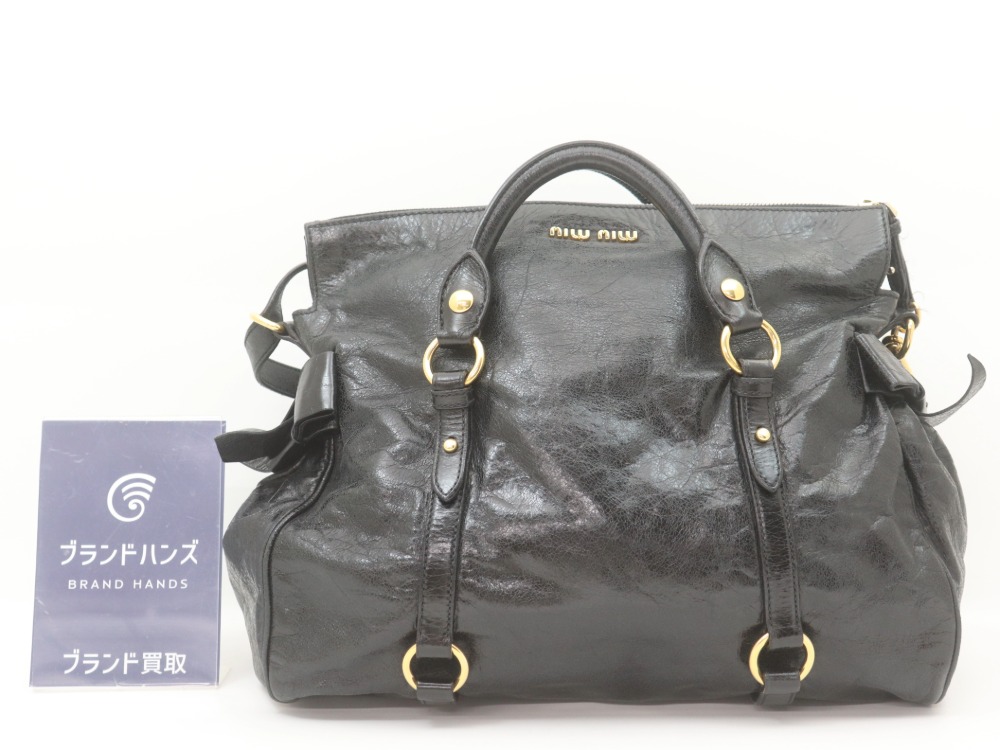 ミュウミュウヴィンテージカーフ2wayバッグ正面