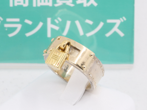 傷のあるエルメスのケリーリングコンビ