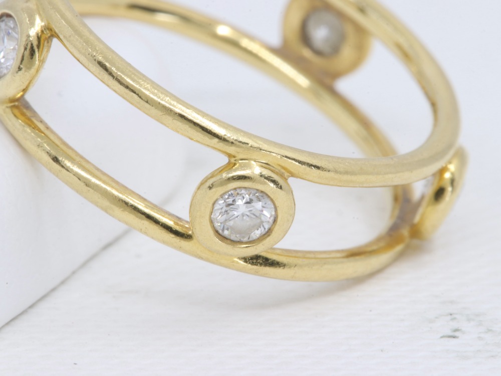 傷有ティファニーダブルワイヤーリングダイヤ