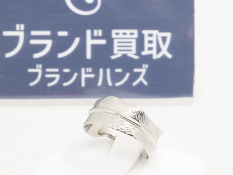 羽モチーフのPT999リング