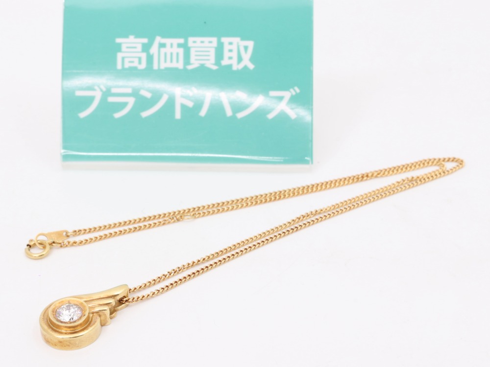 金K18ダイヤネックレス全体