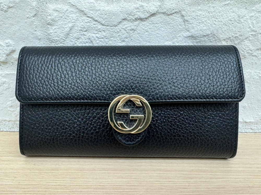 GUCCI グッチ インターロッキングG 長財布 黒 282414.2184 箱つき 