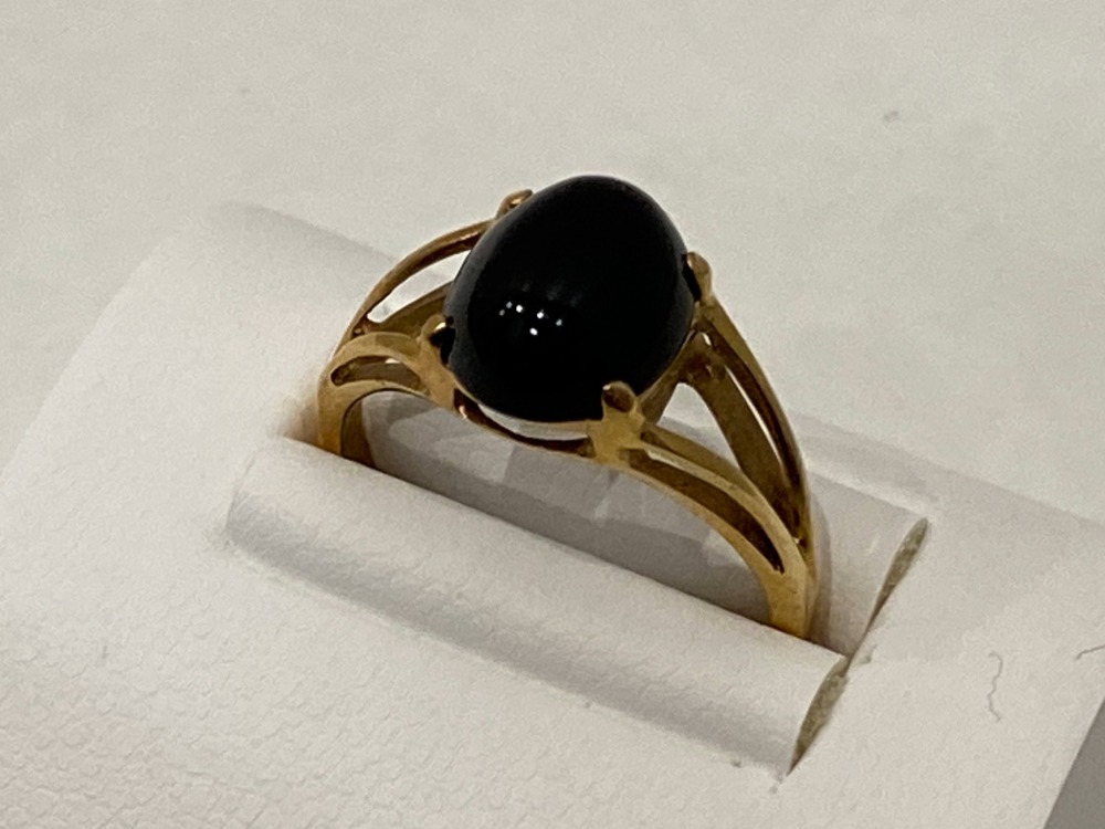 K14(14金)オニキスリング右