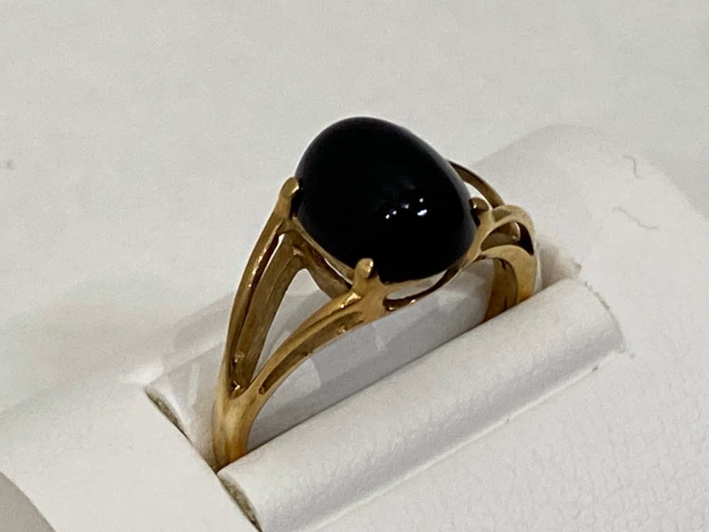 K14(14金)オニキスリング左