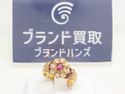 K18のルビー×ダイヤリング