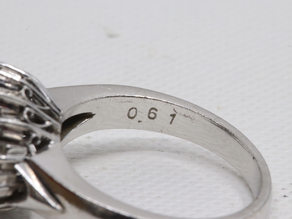 PT900サファイアダイヤリング刻印