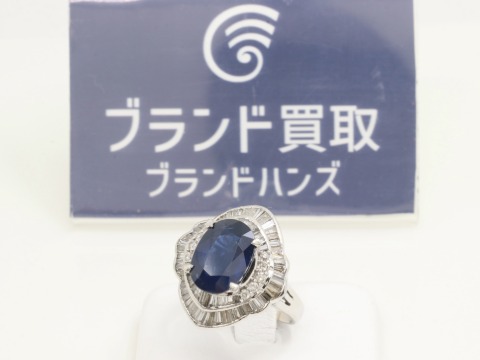 Pt900のサファイアリング