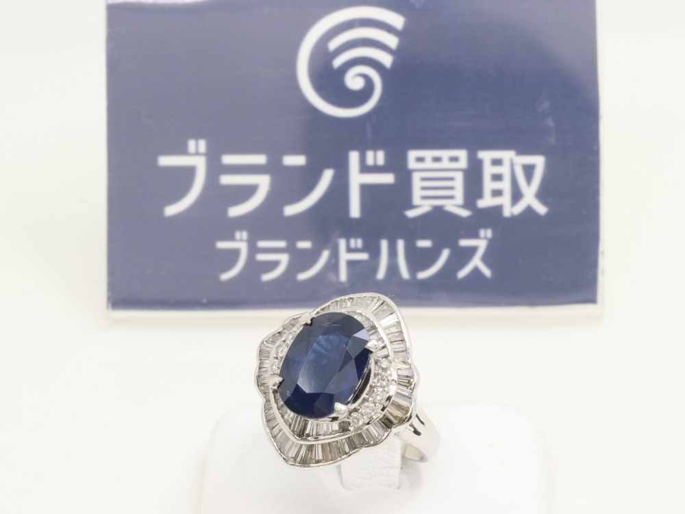 Pt900のサファイアリング全体