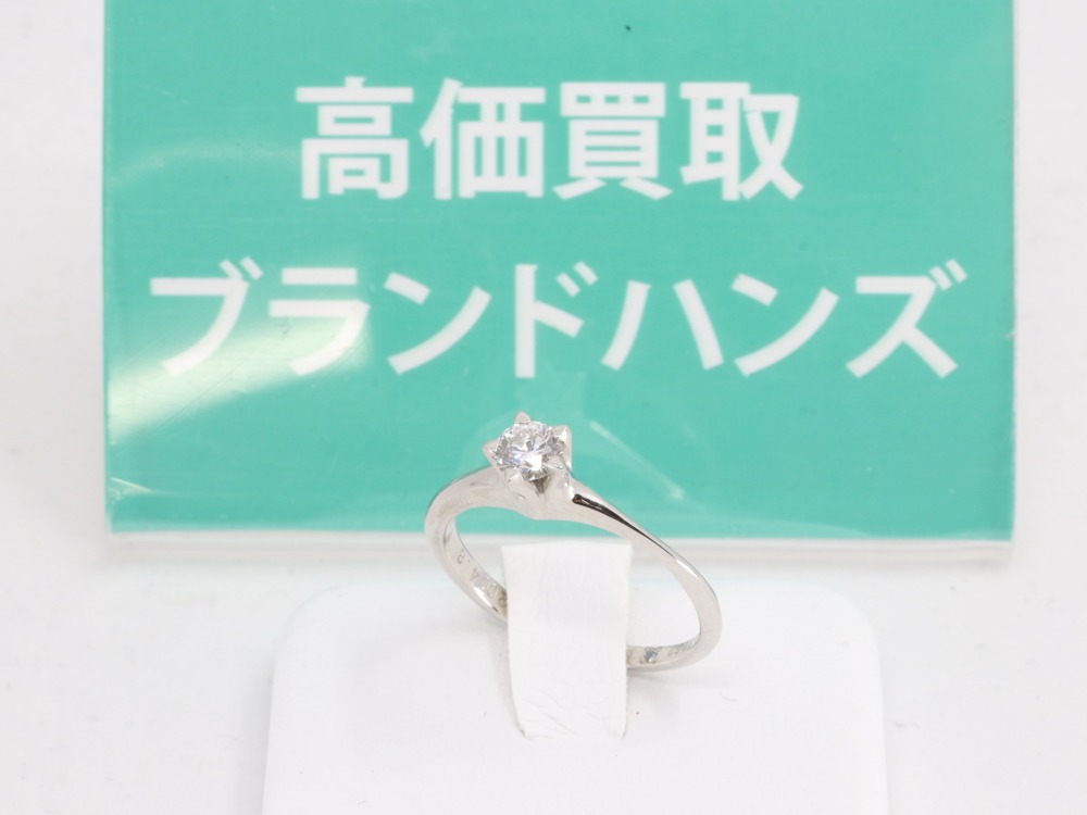 Pt900のダイヤリング0.262ct正面