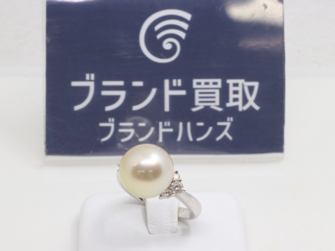 Pt900のパール×ダイヤリング