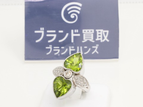 Pt900のペリドットリング