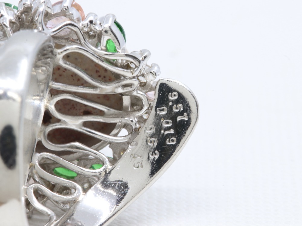 Pt900(プラチナ900)オパールダイヤリング刻印2