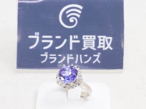 Pt900(プラチナ900)タンザナイトダイヤリング