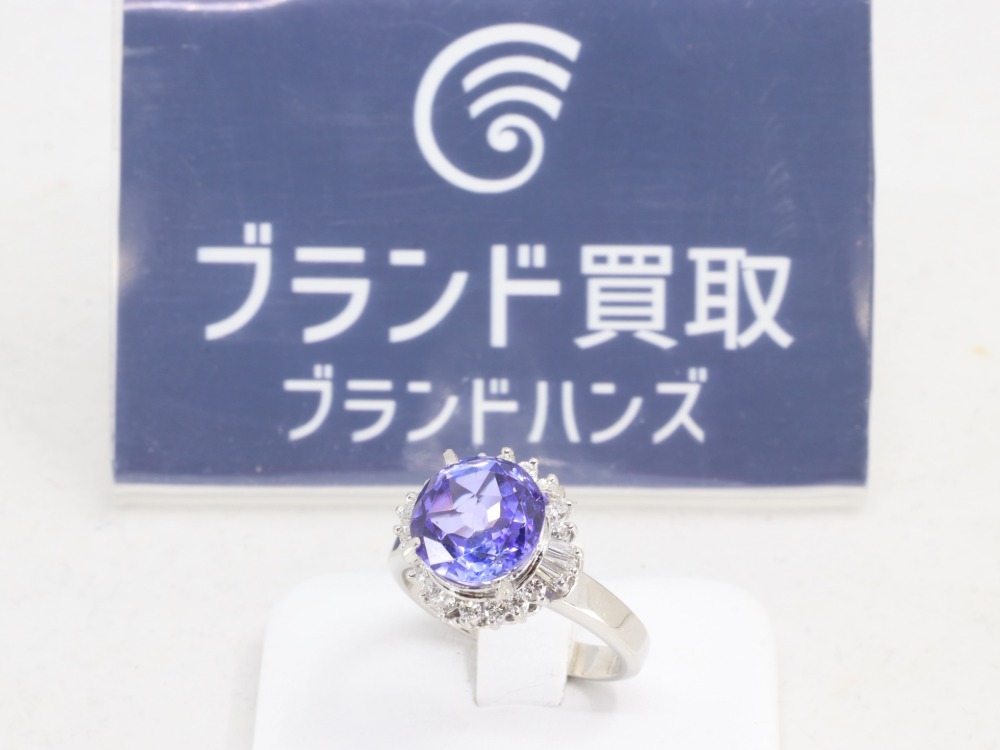 Pt900(プラチナ900)タンザナイトダイヤリング全体