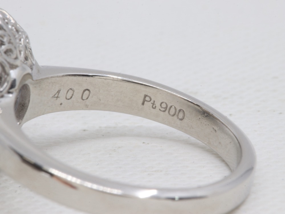 Pt900(プラチナ900)タンザナイトダイヤリング刻印2