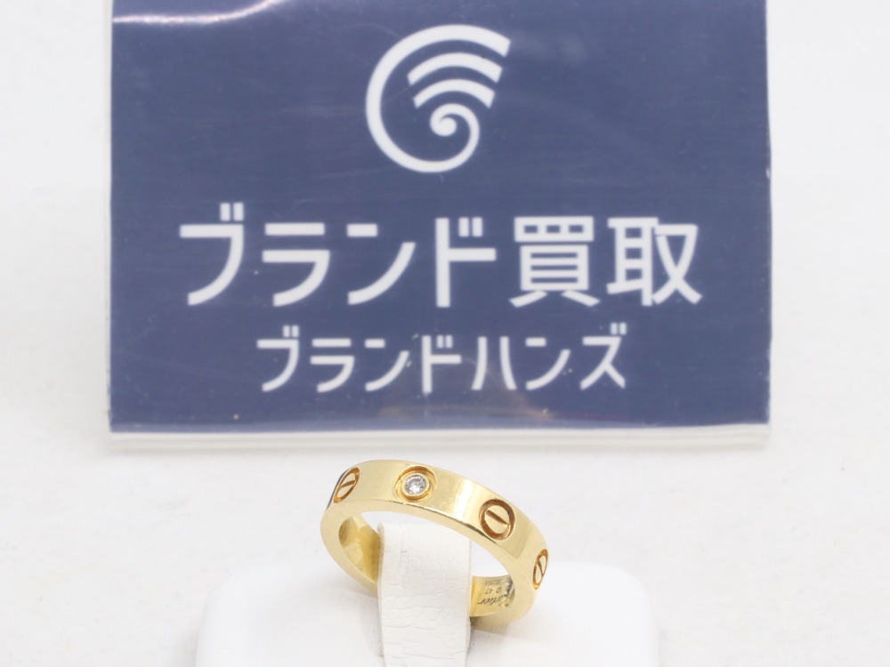 カルティエ1PダイヤミニラブリングK18正面