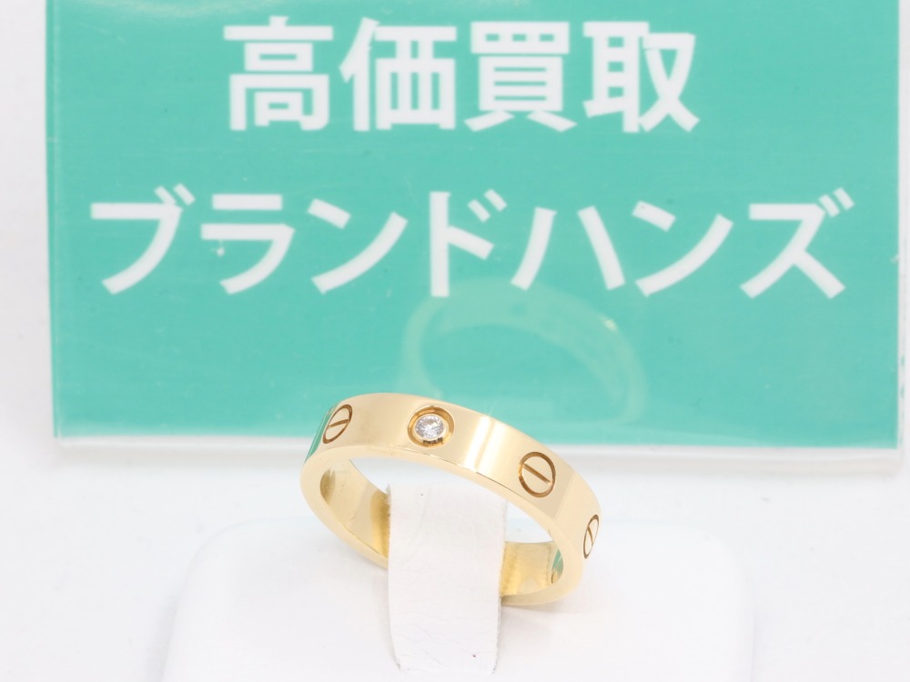 カルティエのK18YGのミニラブリング全体