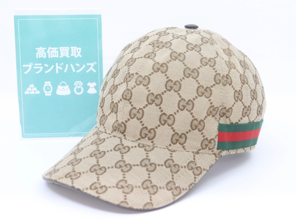 グッチGGキャンバスベースボールキャップ全体
