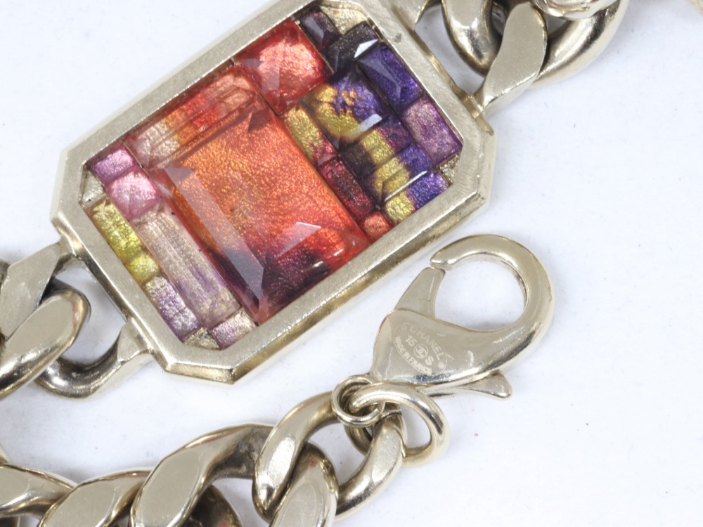 シャネル15Sチェーンブレスレットカラーストーン