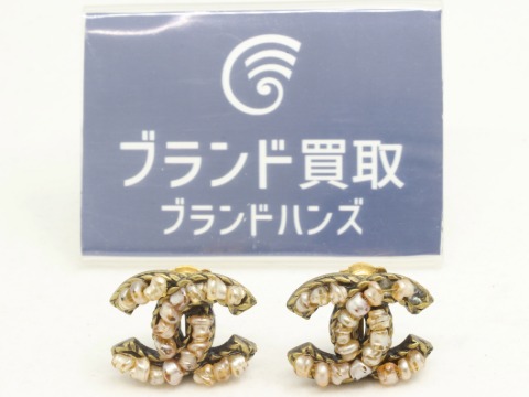 シャネルココマークGPパールイヤリング