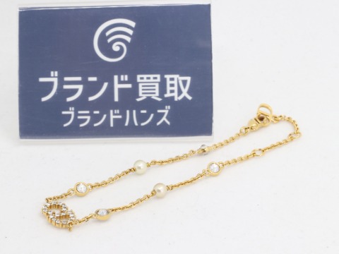 ディオールのラインストーンネックレス