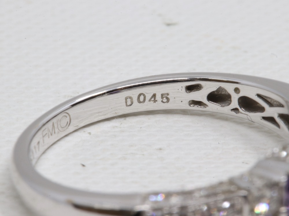 バイオレットサファイアダイヤリング刻印2