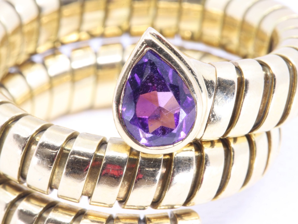 ブルガリのトゥボガスアメジストリング正面