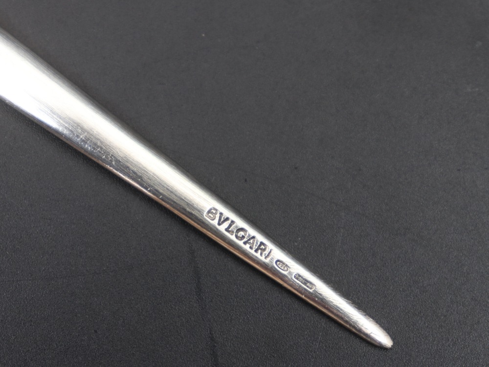 ブルガリのバードモチーフのペーパーナイフ刻印