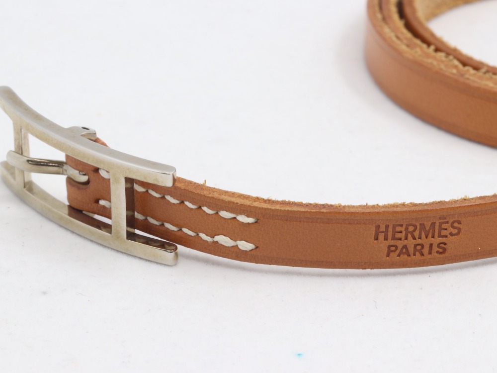 中古のエルメスレザーアピブレスレット刻印