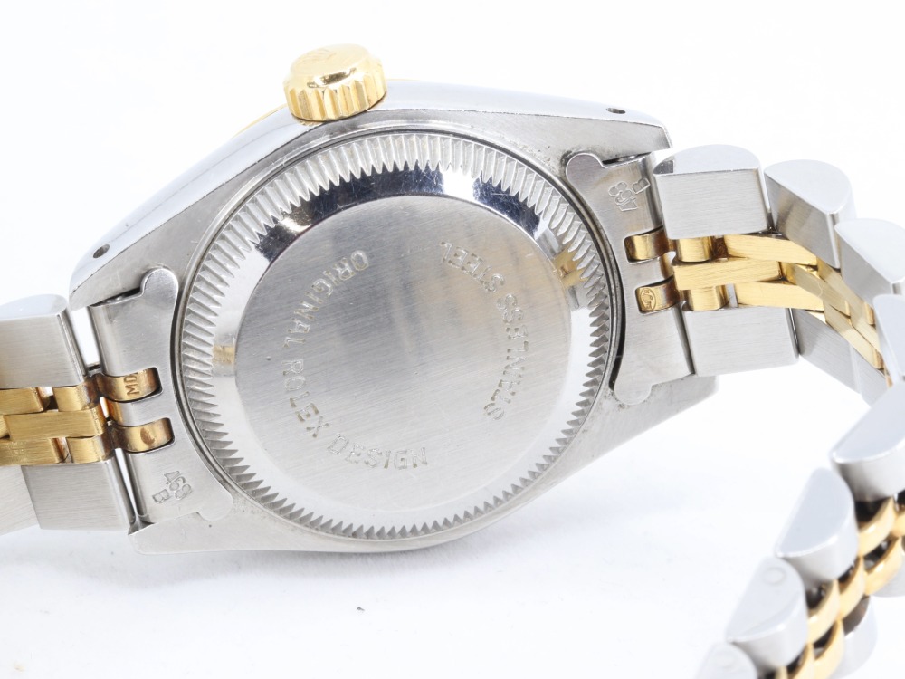 傷のあるロレックスのデイトジャスト裏蓋