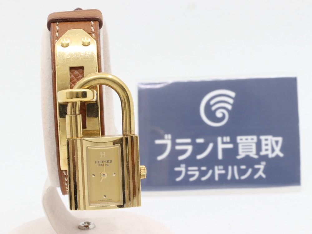 変色と傷有りエルメスのケリーウォッチ正面