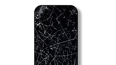 液晶がバキバキになっている割れているiPhone