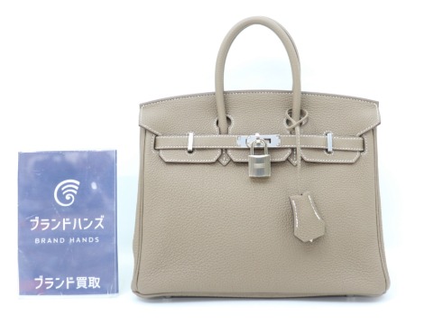 超美品エルメスのバーキン25エトゥープトゴ
