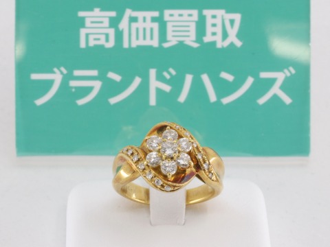 K18のメレダイヤリング0.78ct