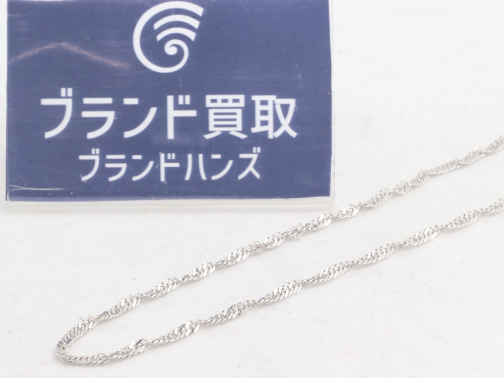 Pt850スクリューネックレス全体