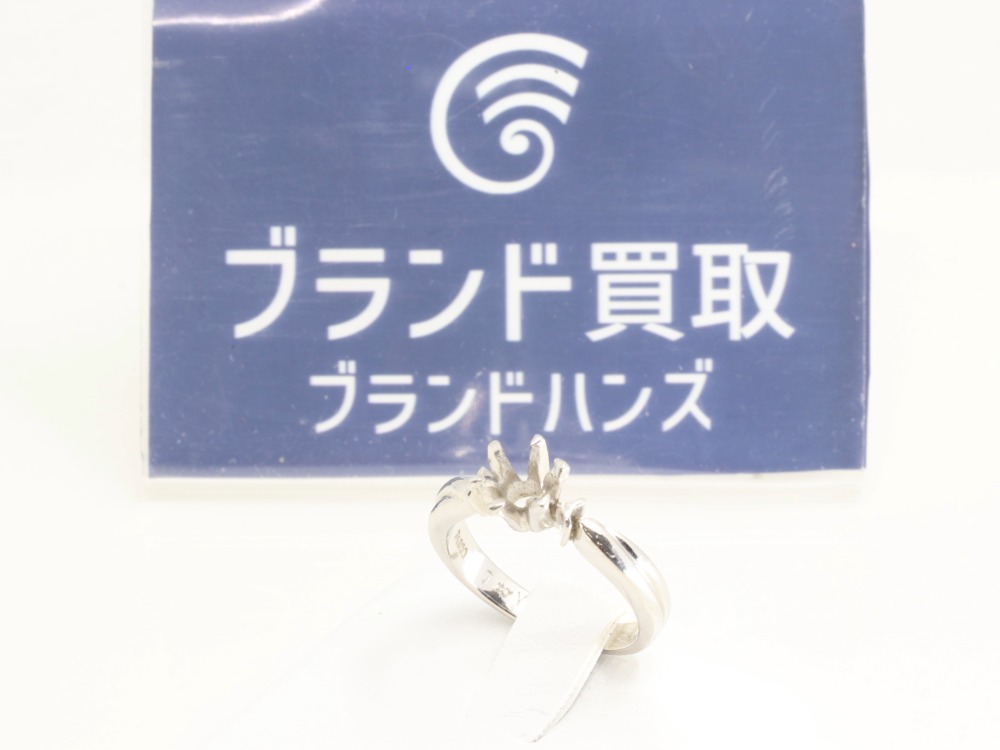 Pt850立て爪リング全体