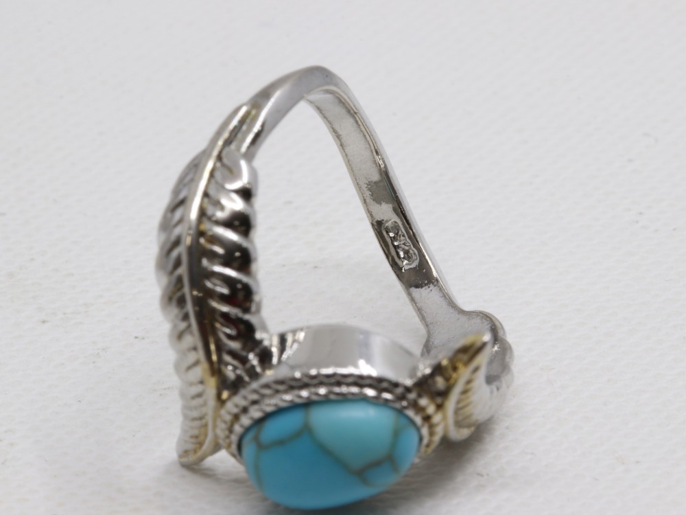 SV925素材のターコイズリング刻印
