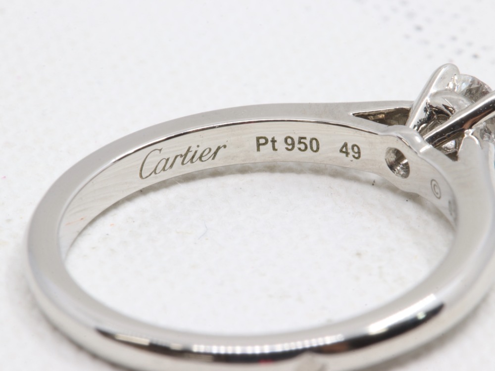 カルティエのソリテール1895ダイヤリング刻印