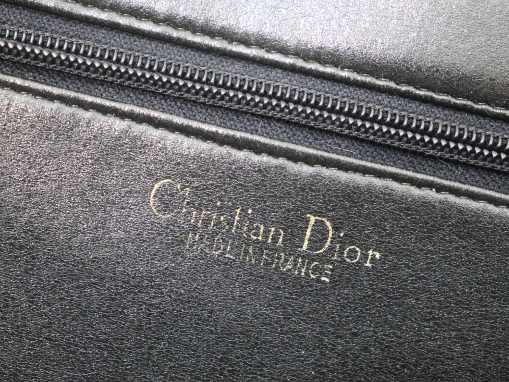 クリスチャンディオールトロッター柄ワンハンドバッグ刻印