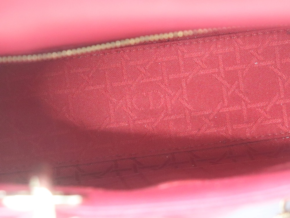 クリスチャンディオールマイレディディオールパテント2WAYハンドバッグ内側