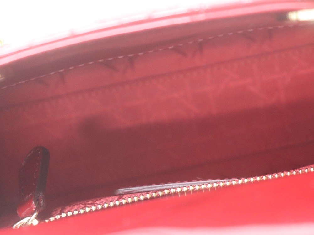 クリスチャンディオールレディディオールパテント2WAYハンドバッグ内側